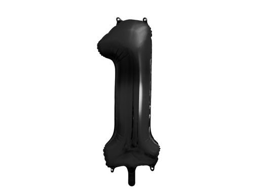 Picture of FOIL BALLOON NUMBER 1 BLACK 34 INCH